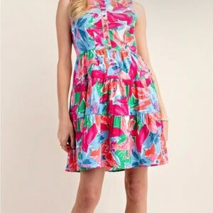 Kori Pink and Blue Floral Dress